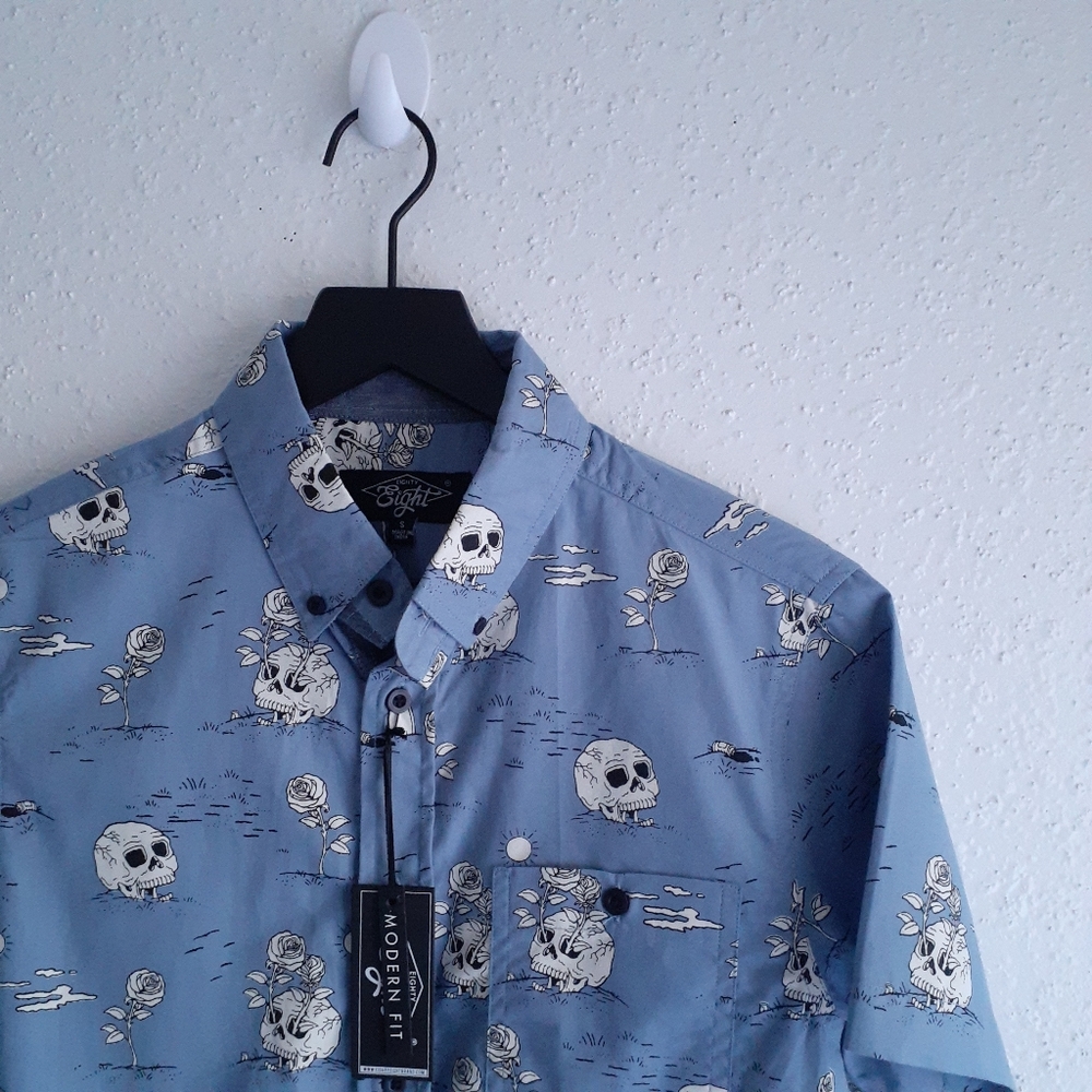Skull and Roses Dress Shirt by Eighty Eight NWT